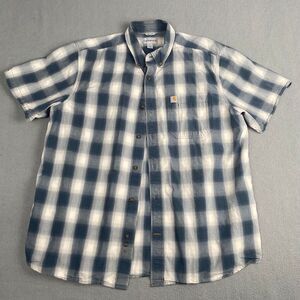 Carhartt relaxed fit Shirt Mens size XL plaid Button  Down Short Sleeve